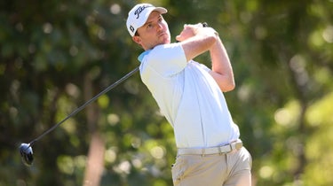 Russell Henley of United States plays his shot from the 7th tee during the third round of the World Wide Technology Championship at Club de Golf El Camaleon at on November 05, 2022 in Playa del Carmen.