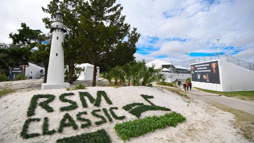 RSM Classic insignia seen in sand at Sea Island