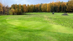 Fox Hollow in Anchorage went through its end-of-season aerification.