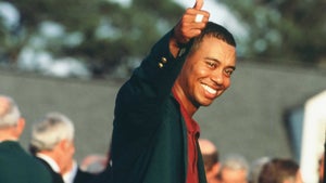 Tiger Woods At The Presentation Ceremony Of The 2002 Masters Tournament.