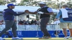 Vijay Singh of Fiji and his son Qass Singh celebrate after Vijay Singh had holed the winning putt on the 18th green during the final round of the 2022 PNC Championship at The Ritz-Carlton Golf Club on December 18, 2022 in Orlando, Florida.