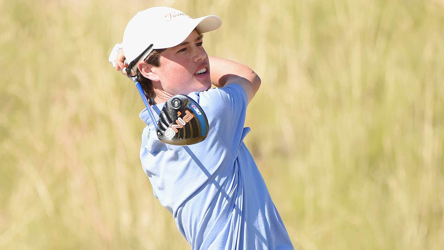 Cole Hammer watches a tee shot at the 2015 U.S. Open at Chambers Bay.