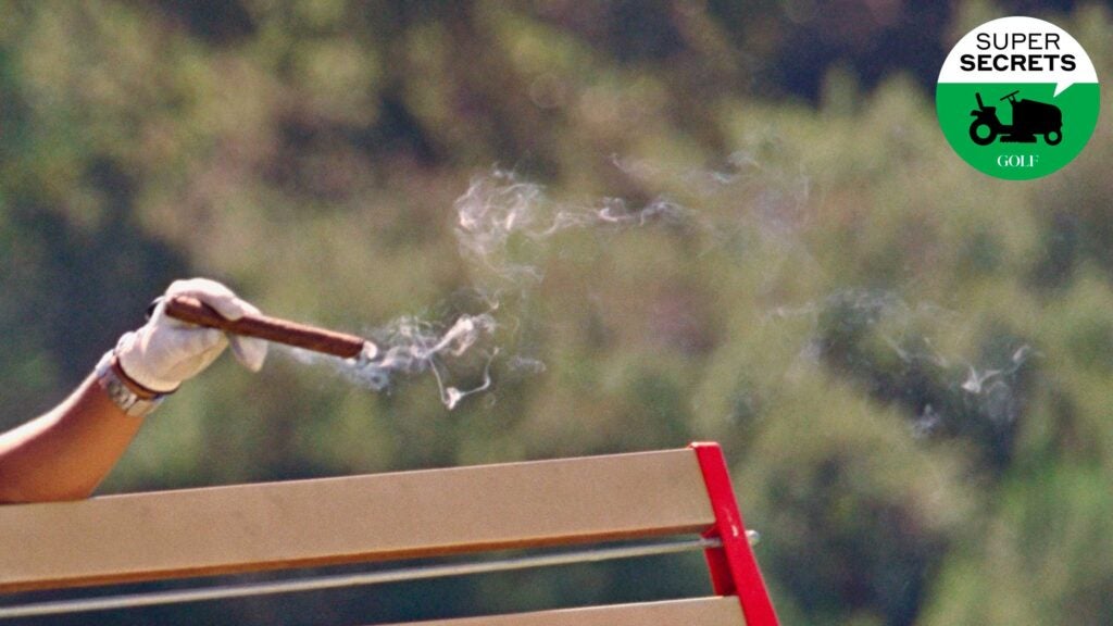 cigar smoker on golf course