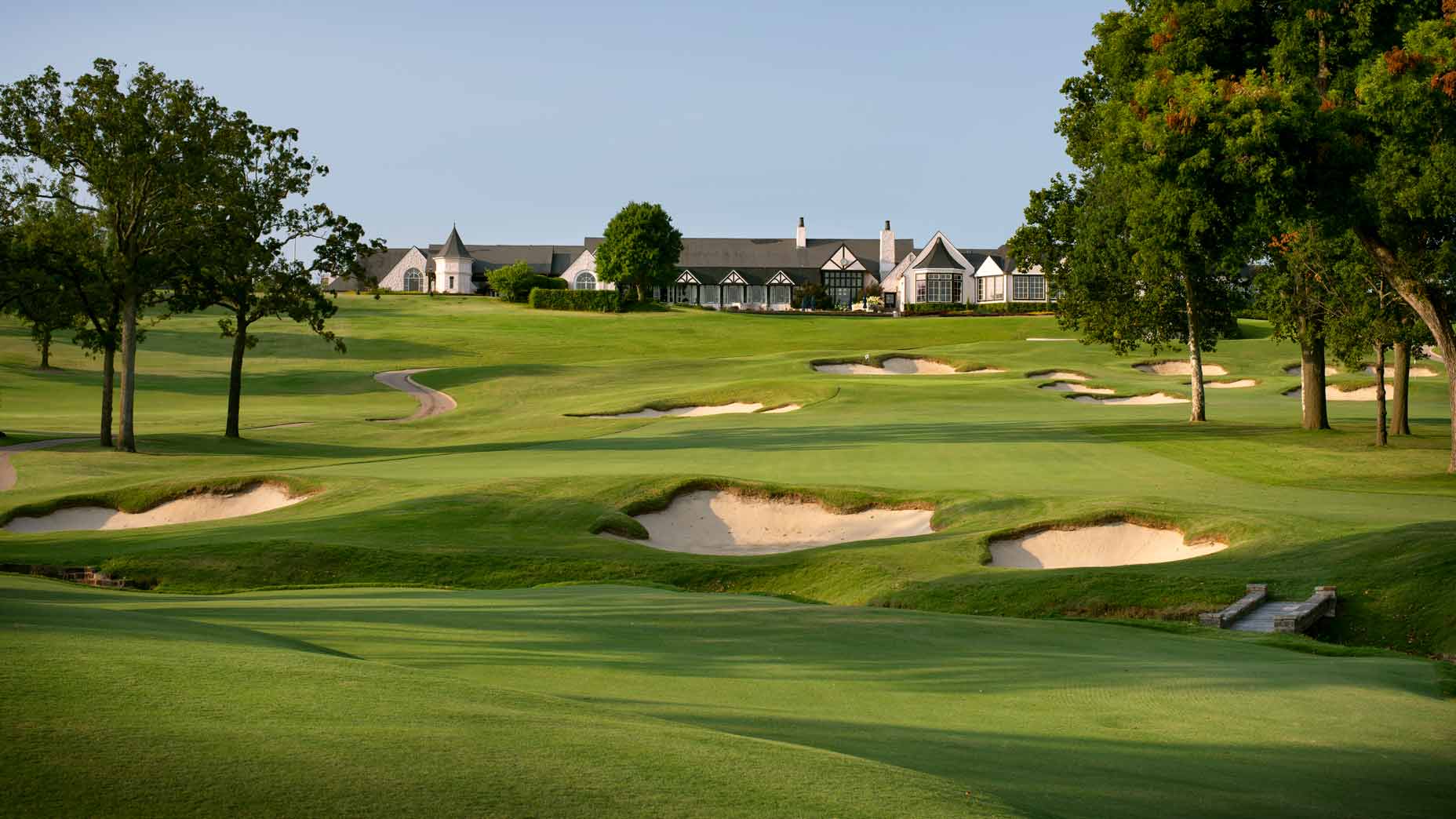 A view from the 18th hole at Southern Hills Country Club