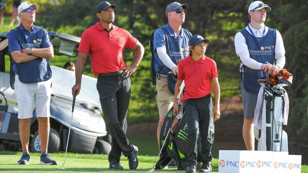 Tiger and Charlie Woods at 2021 PNC Championship