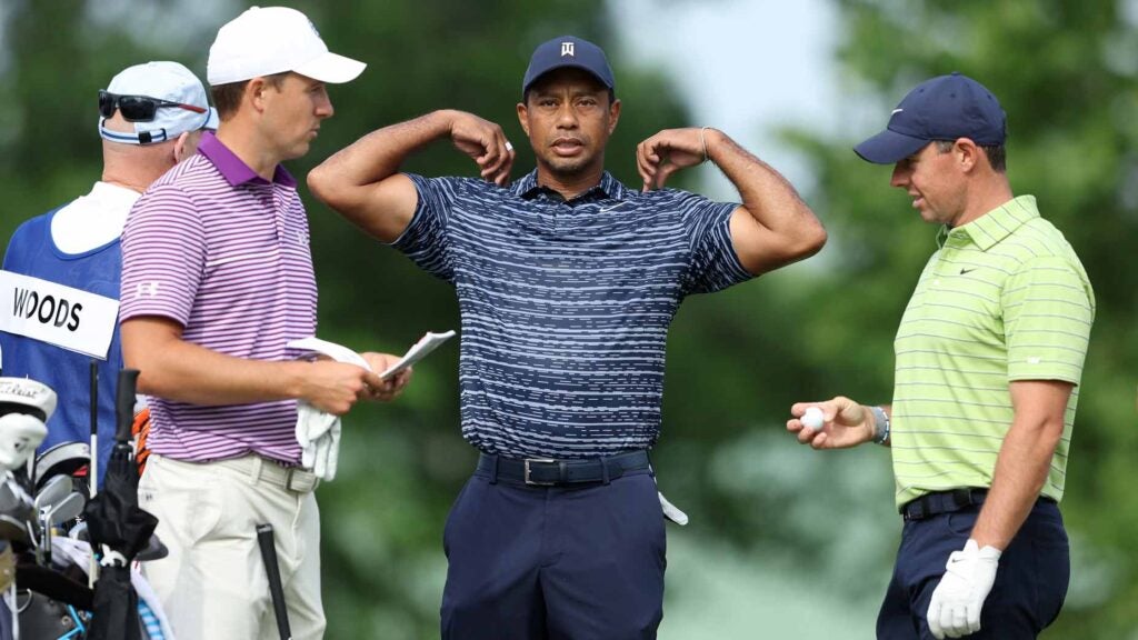 Tiger Woods, Jordan Spieth and Rory McIlroy talk at 2022 PGA Championship