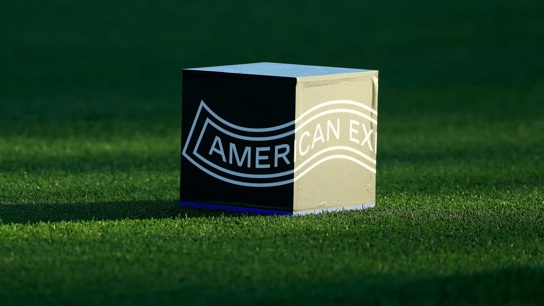 Tee marker for American Express golf tournament