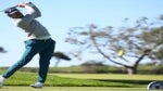 Sam Ryder of the United States plays his shot from the eighth tee of the South Course during the third round of the Farmers Insurance Open at Torrey Pines Golf Course on January 27, 2023 in La Jolla, California.