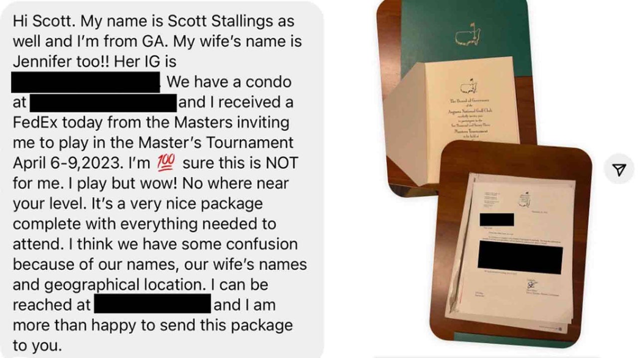 Scott Stallings' Masters invitation sent to the *wrong* Scott Stallings