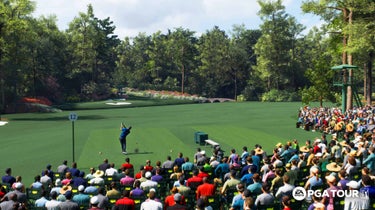 A screenshot from EA SPORTS PGA TOUR of Jordan Spieth on the 12th hole of Augusta National Golf Club.