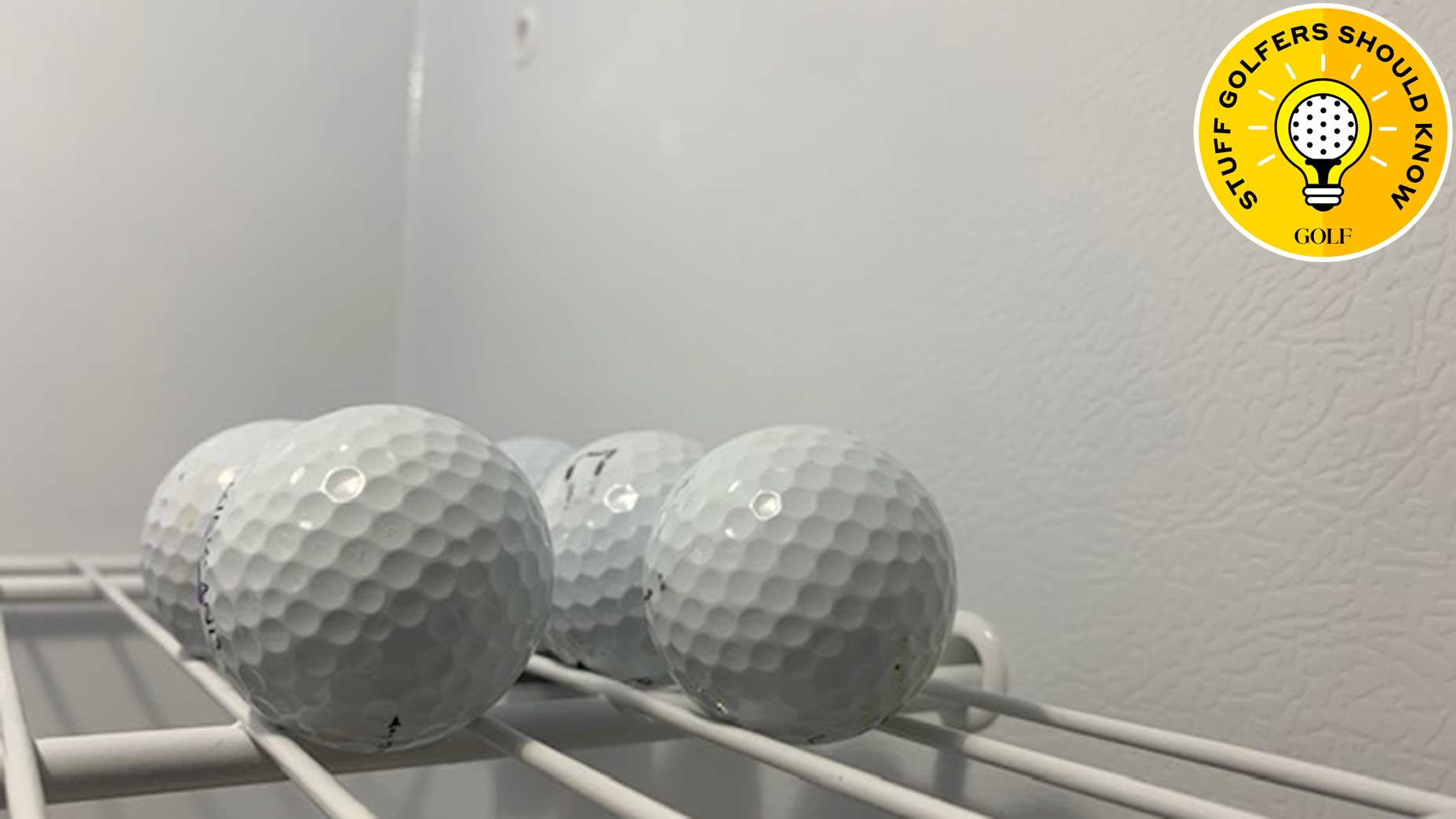 golf balls in a freezer