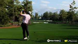 A screenshot of gameplay from EA Sports PGA Tour on Augusta National No. 2.