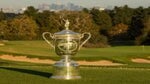 The U.S. Open trophy at Los Angeles Country Cub