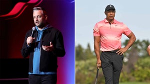 nate bargatze and tiger woods stand