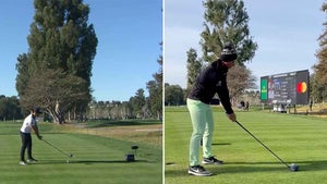 A split of Viktor Hovland at Riviera No. 15 in 2022 and 2023.