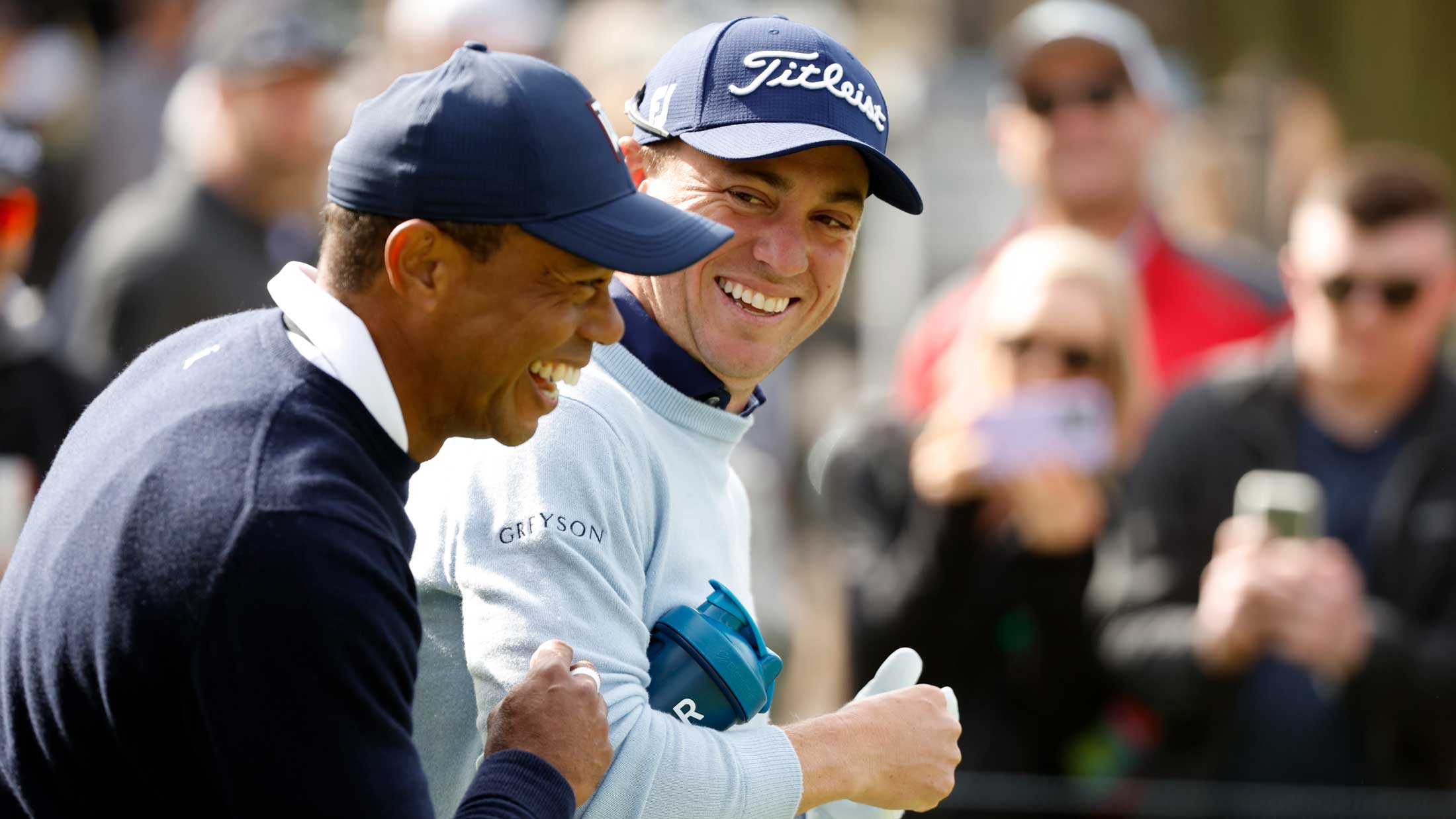 tiger woods and justin thomas at genesis invitational