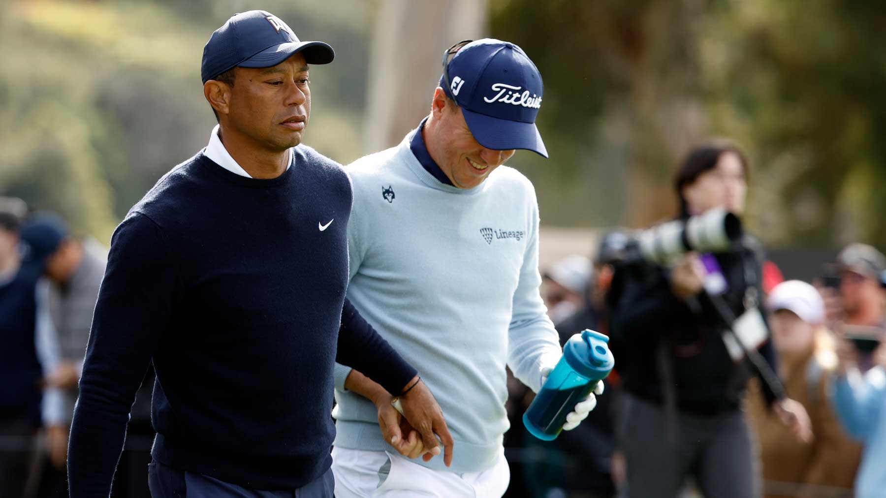 tiger woods and justin thomas at genesis invitational