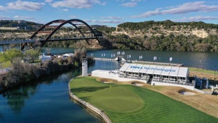 An aerial view of the 12th hole is seen prior to the World Golf Championships-Dell Technologies Match Play at Austin Country Club on March 22, 2022 in Austin, Texas.