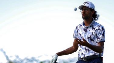 Akshay Bhatia of the United States prepares on the 7th tee shot during the first round of The Panama Championship at Club de Golf de Panama on February 02, 2023 in Panama, Ciudad de, Panama.