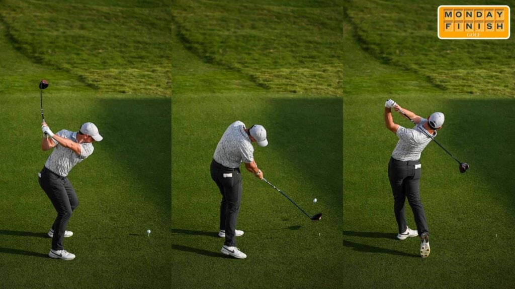 Rory McIlroy hitting driver from a particularly cool angle over the weekend.