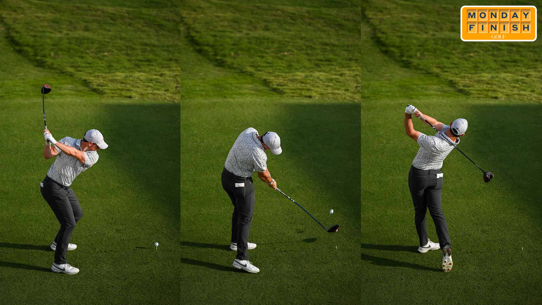 Rory McIlroy hitting driver from a particularly cool angle over the weekend.