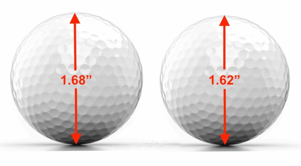 two golf ball sizes