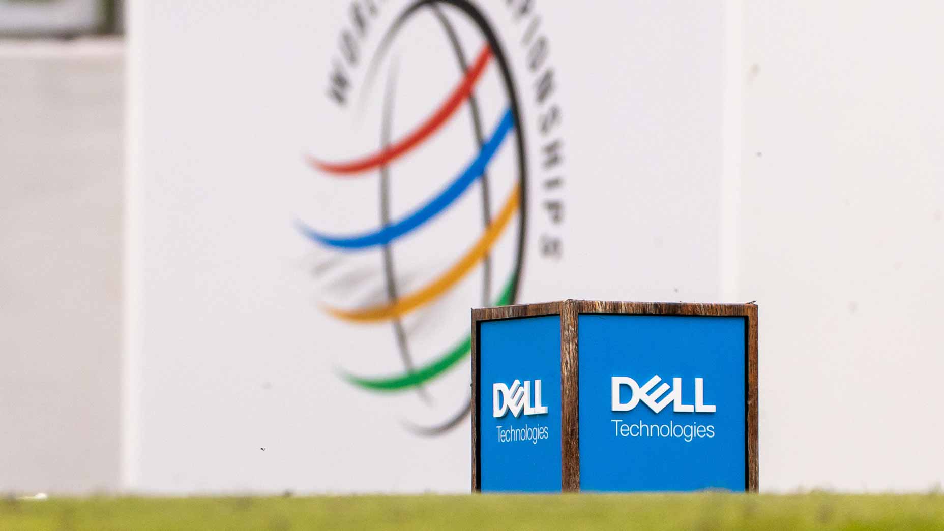WGC-Dell Technologies tee marker at tournament