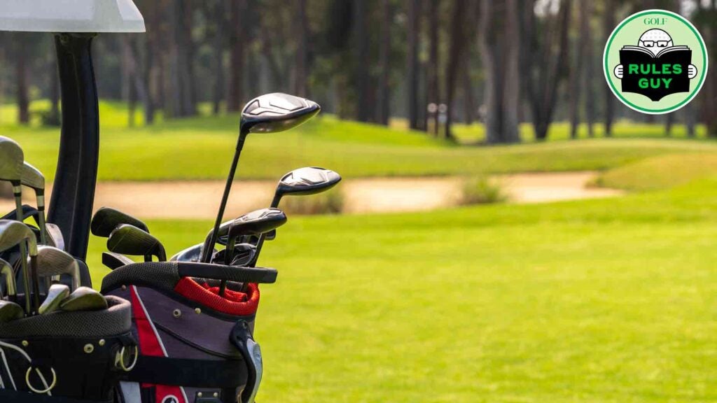 golf clubs on golf cart