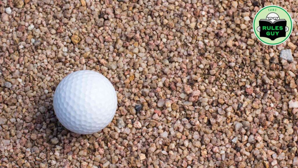 golf ball on gravel