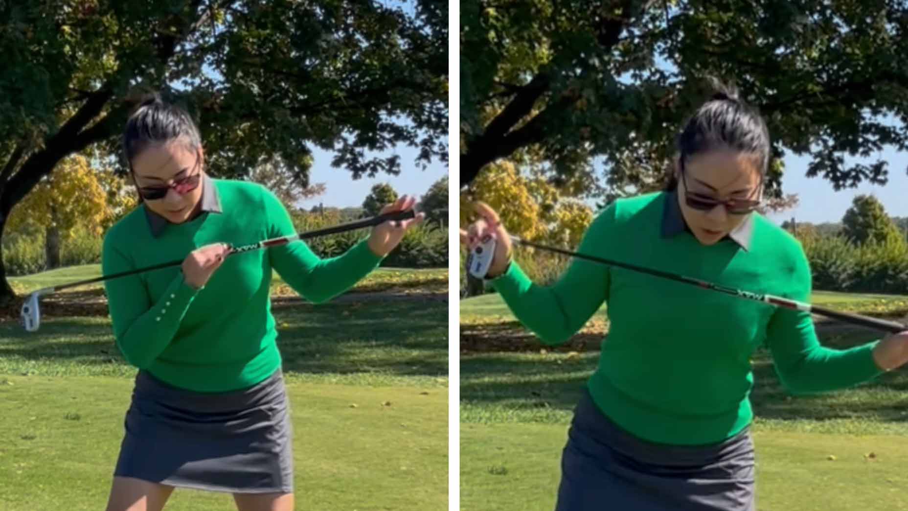 Wondering how to hit a downhill lie with perfection? Cathy Kim explains a common mistake amateurs make, and gives tips to fix the issue