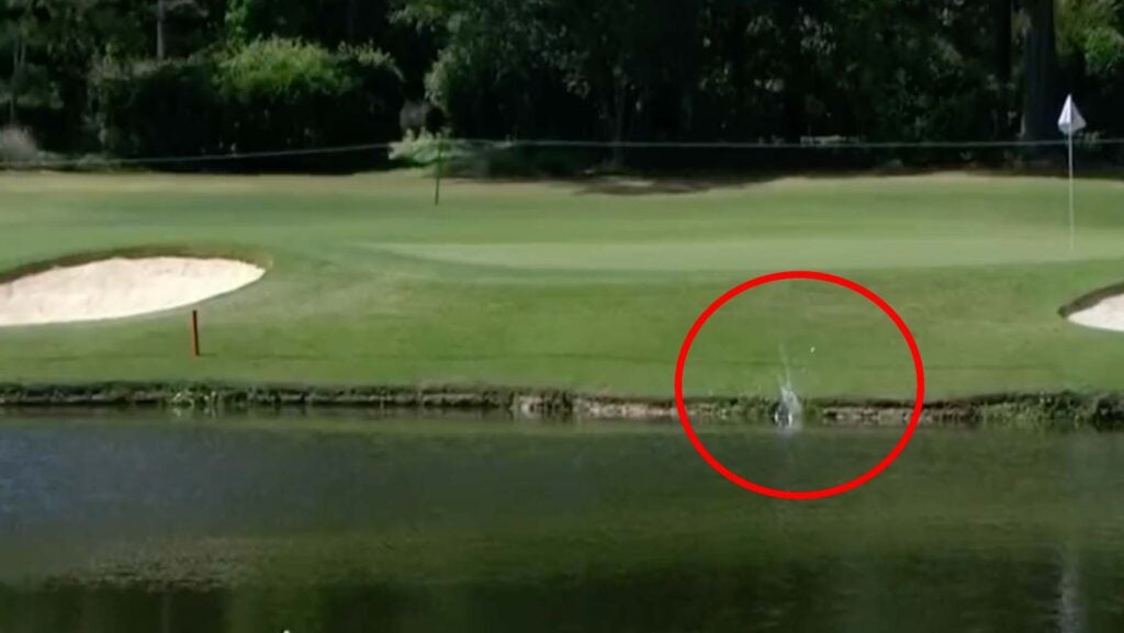 Angel Yin's ball landed in the water during the third round of the Chevron Championship. Then it somehow bounced out.