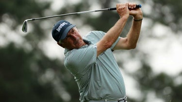 Fred Couples of the United States plays his shot from the fourth tee during the first round of the 2023 Masters Tournament at Augusta National Golf Club on April 06, 2023 in Augusta, Georgia.