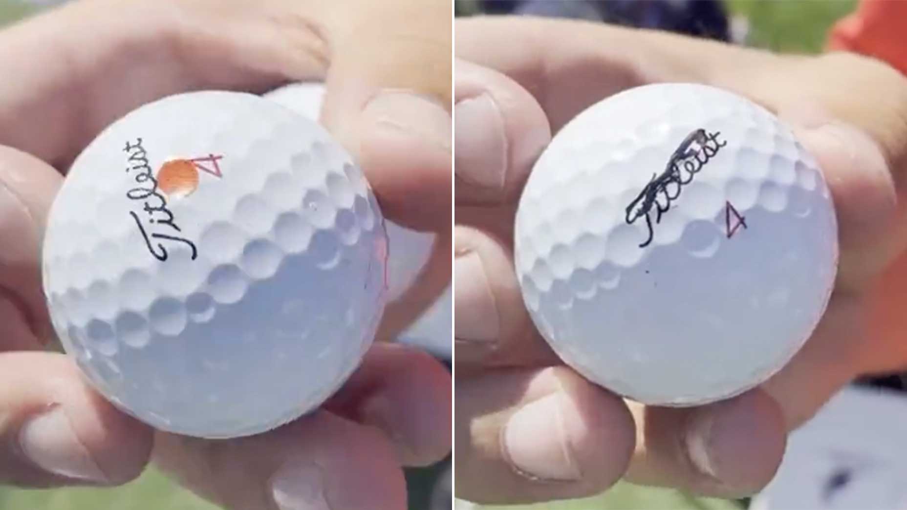 The clever reason this Tour winner marks his golf balls in two very ...