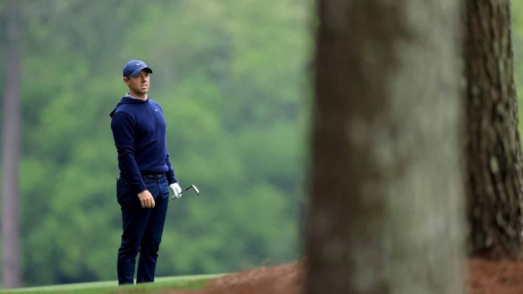 Rory McIlroy at Augusta National on Monday.