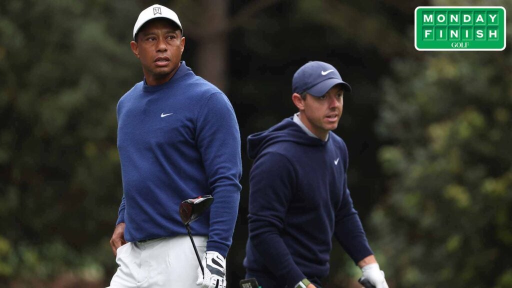 Tiger Woods and Rory McIlroy headed out for a practice round on Monday.