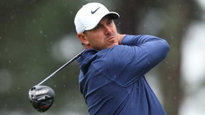 Brooks Koepka hits tee shot at 2023 Masters