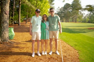 Zephyr Melton, Claire Rogers and James Colgan at the Masters