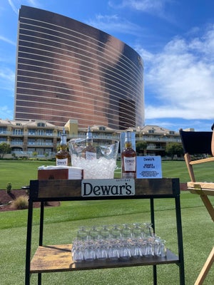 The drink station at Dewar's 19th hole shootout