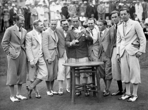 Walter Hagen and the 1927 American Ryder Cup team (and their FootJoys).