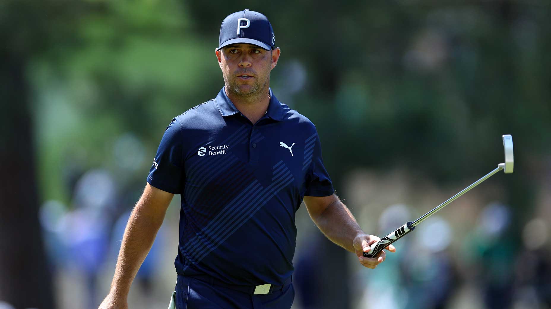 Gary Woodland reacts on green at 2023 Masters