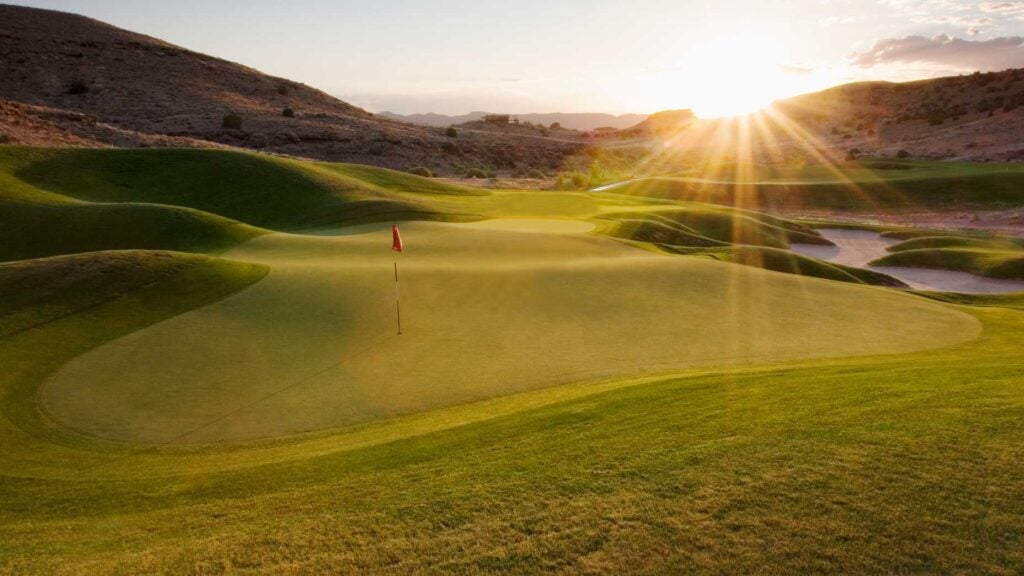 golf course at sun down