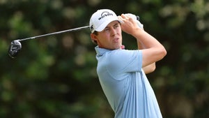 Matt Fitzpatrick hits tee shot at RBC Heritage