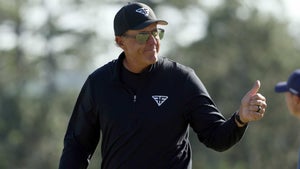 Phil Mickelson gives thumbs up at 2023 Masters