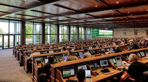 The press room at Augusta National