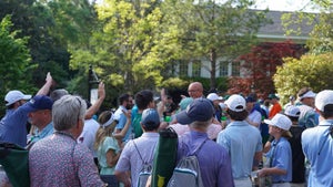 scott van pelt greets fans at masters