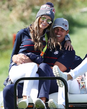 Jena Sims and Brooks Koepka at the Ryder Cup at Whistling Straits