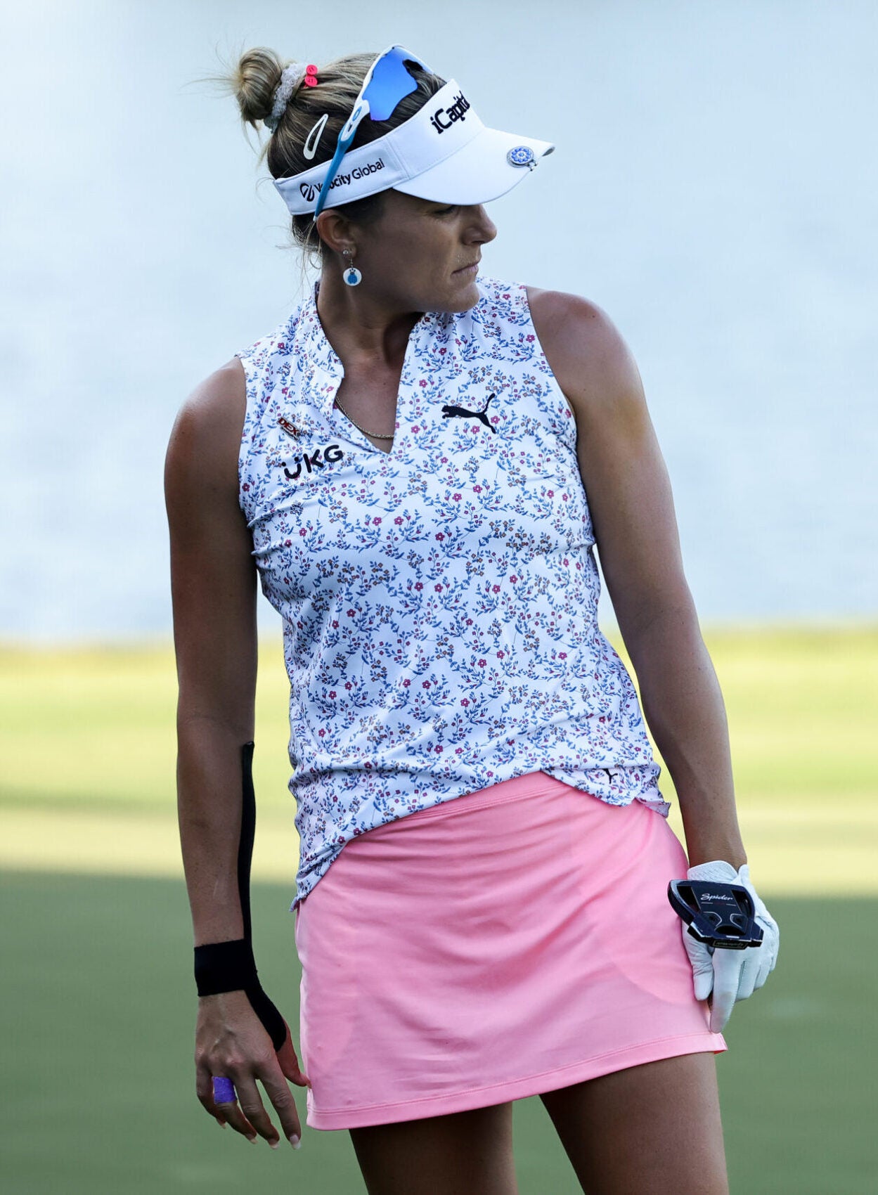 THE WOODLANDS, TEXAS - APRIL 21: Lexi Thompson of the United States stands on the ninth green during the second round of The Chevron Championship at The Club at Carlton Woods on April 21, 2023 in The Woodlands, Texas. (Photo by Stacy Revere/Getty Images)