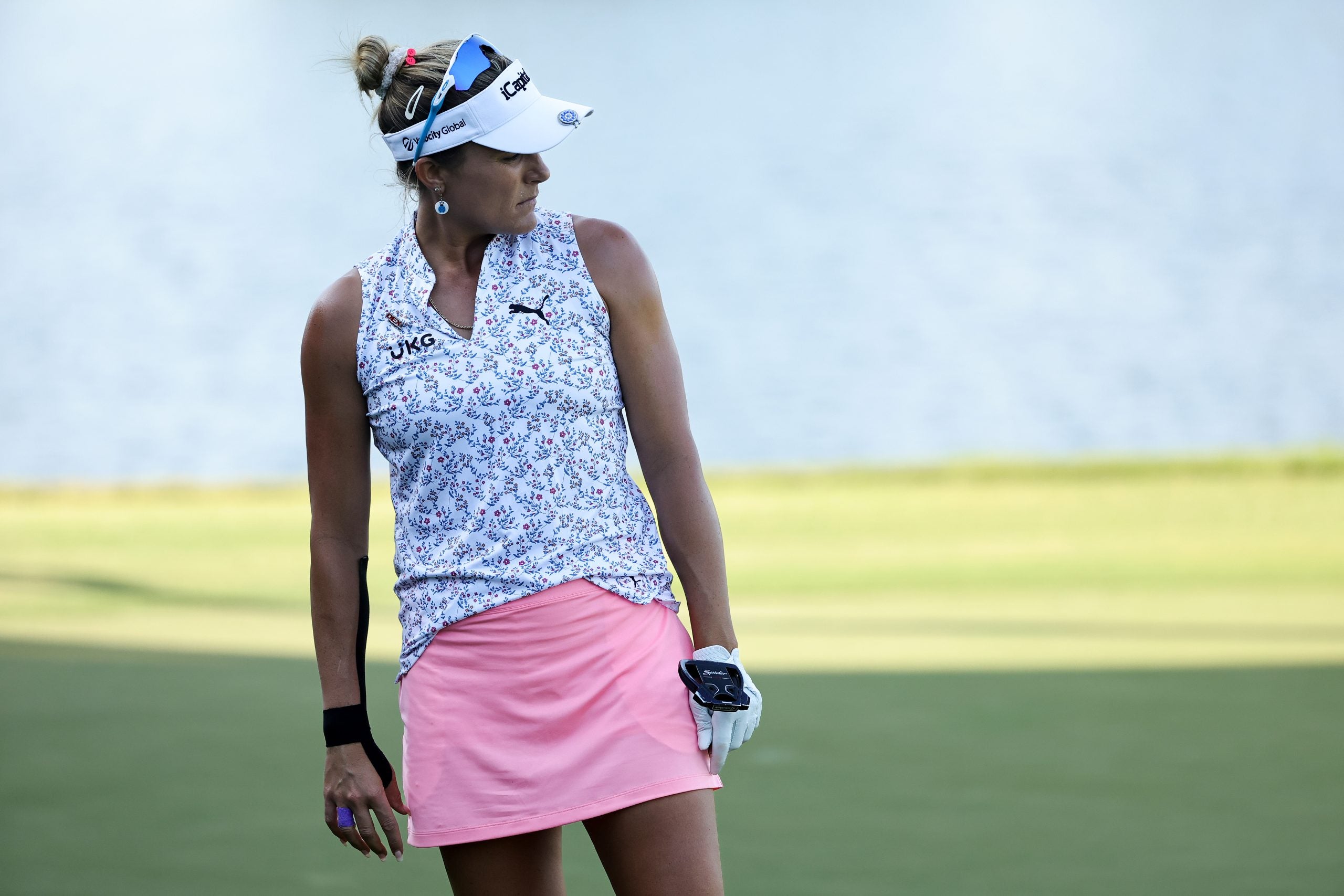 THE WOODLANDS, TEXAS - APRIL 21: Lexi Thompson of the United States stands on the ninth green during the second round of The Chevron Championship at The Club at Carlton Woods on April 21, 2023 in The Woodlands, Texas. (Photo by Stacy Revere/Getty Images)