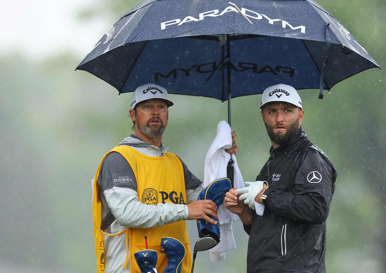 The heroes of Saturday's PGA Championship deluge? The caddies