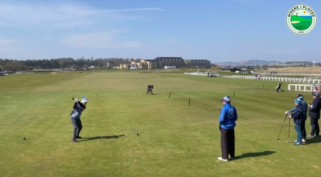 Ryan Barath on tee at St. Andrews' Old Course